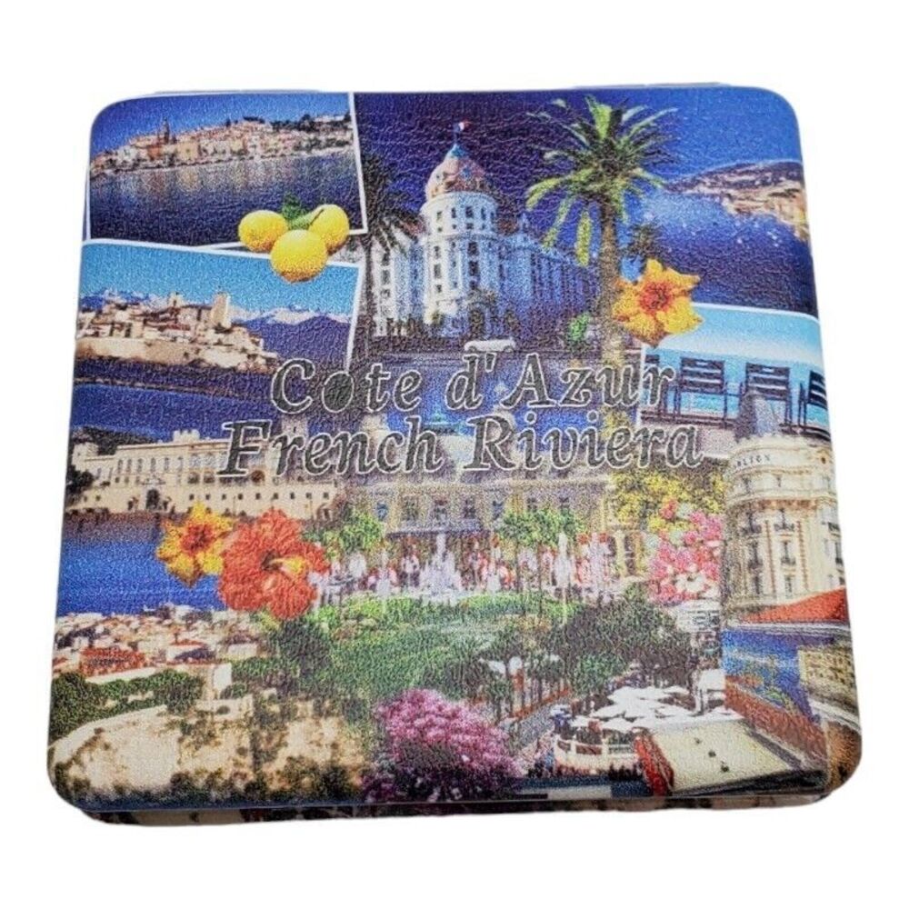Cote D'Azur The French Riviera Vintage Compact Mirror Souvenir‎ Tourist France